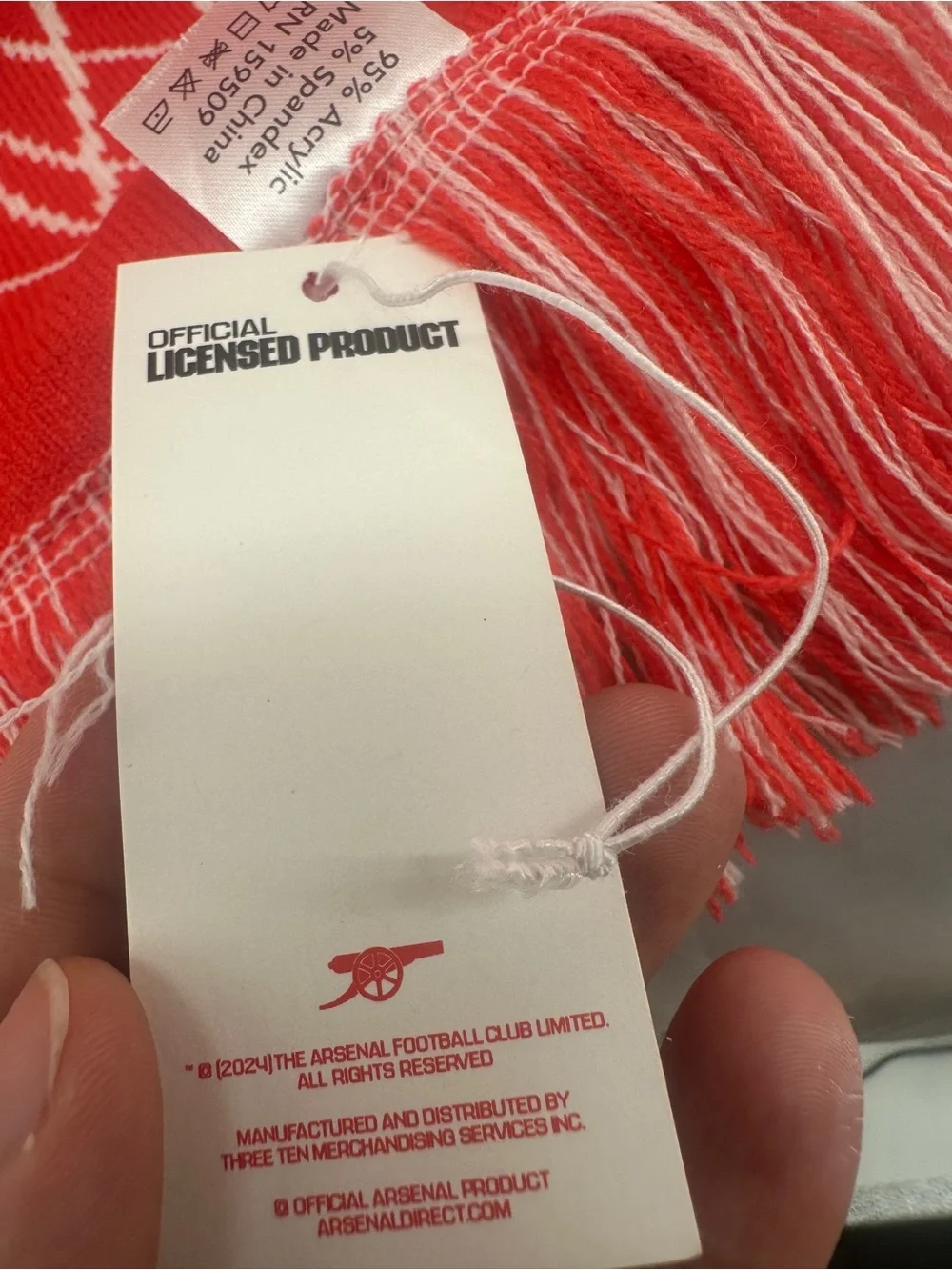 Officially Licensed Red Arsenal FC USA Tour 2024 Scarf Brand New With Tags